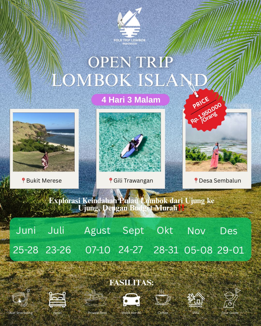 Open Trip Lombok 4 Hari 3 Malam